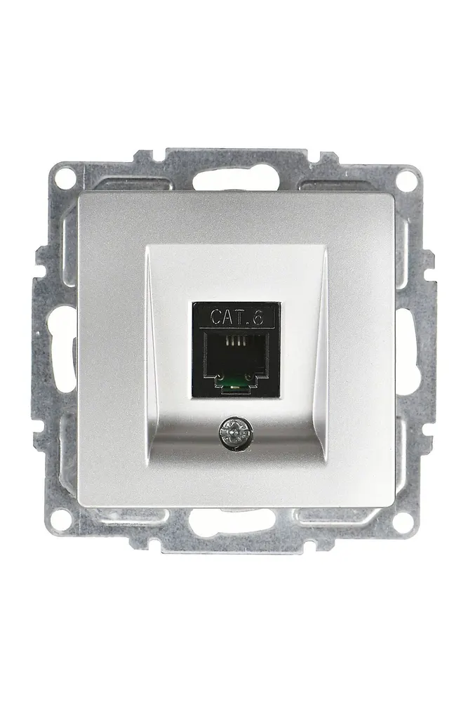 Visage Gümüş Tekli Data Prizi (RJ45 Cat6) Mekanizma
