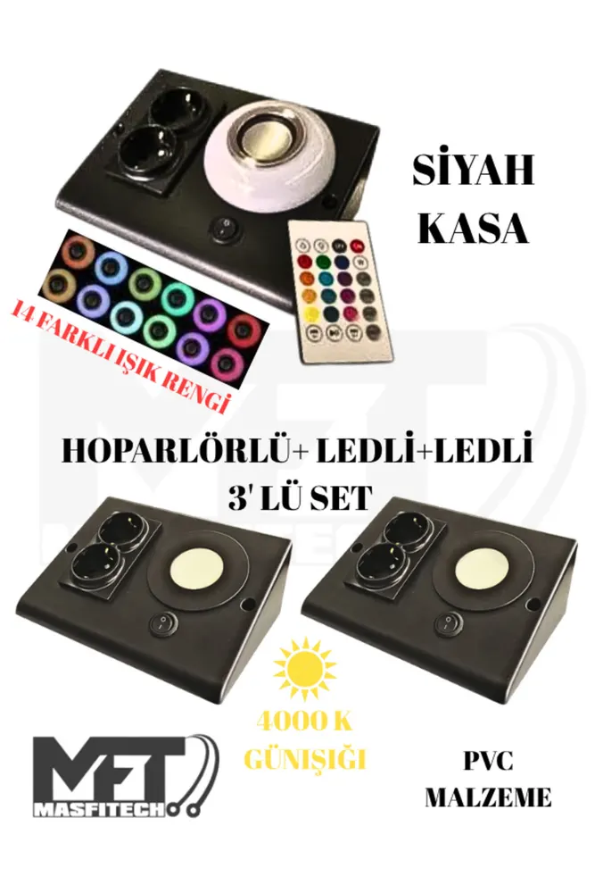 Dolap Ve Tezgah Altı Bluetooth Müzik Çalar Ve Ledli Prizmatik Venüs (3'LÜ SET) 4000K GÜNIŞIĞI