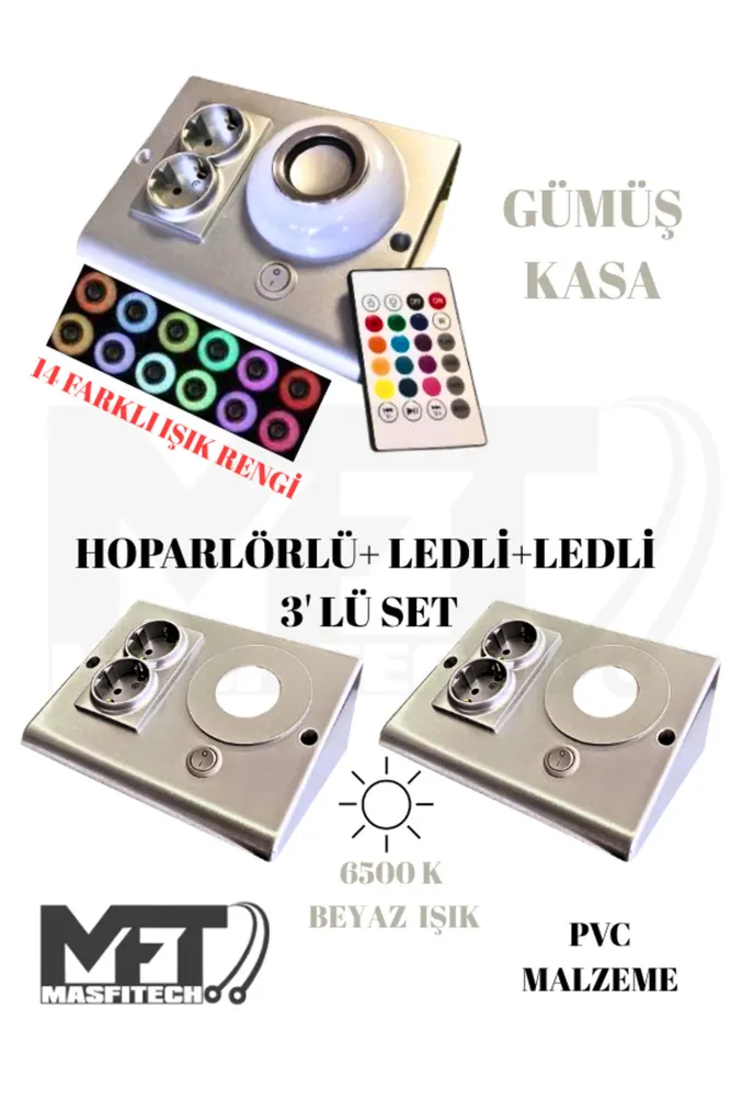 Dolap Ve Tezgah Altı Bluetooth Müzik Çalar Ve Ledli Prizmatik Venüs (3'LÜ SET)