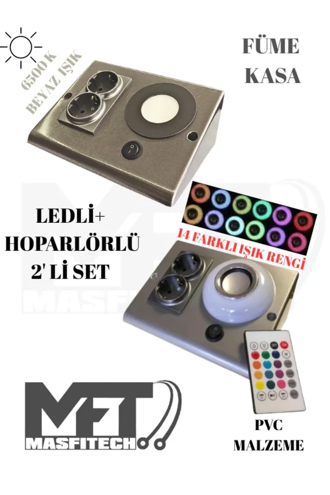 Dolap Ve Tezgah Altı Bluetooth Müzik Çalar Ve Ledli Prizmatik Venüs (2'Lİ SET)