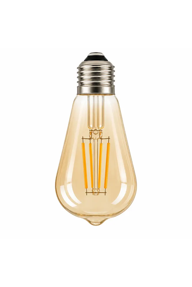 ACK LED Filament Ampul ST64 E27 4W 2700K Amber Cam Dekoratif Rustik Ampul 360 lm