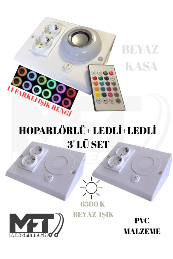 Dolap Ve Tezgah Altı Bluetooth Müzik Çalar Ve Ledli Prizmatik Venüs (3'LÜ SET)
