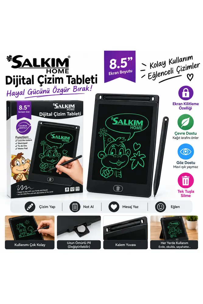 8.5 İnç Dijital Çocuk Tableti – Eğitici ve Eğlenceli Çocuk Tablet