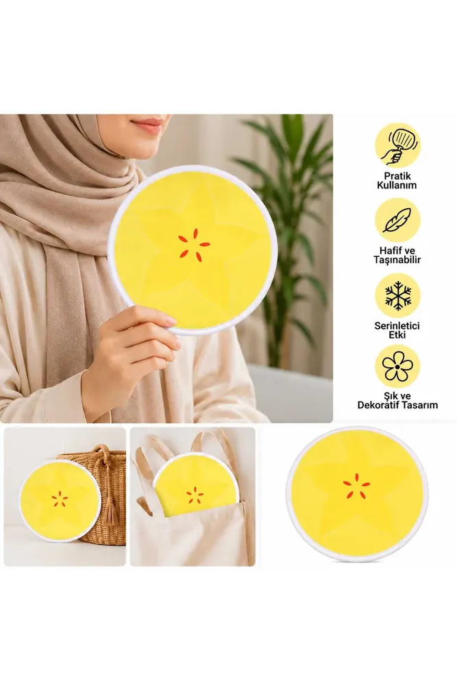 Portatif El Yelpazesi Katlanabilir Citrus Tasarım El Vantilatörü Hafif Taşınabilir Serinletici