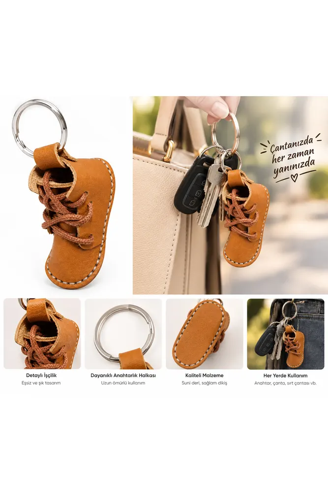 Mini Sneaker Ayakkabı Anahtarlık – Deri Şık Anahtarlık Süsü