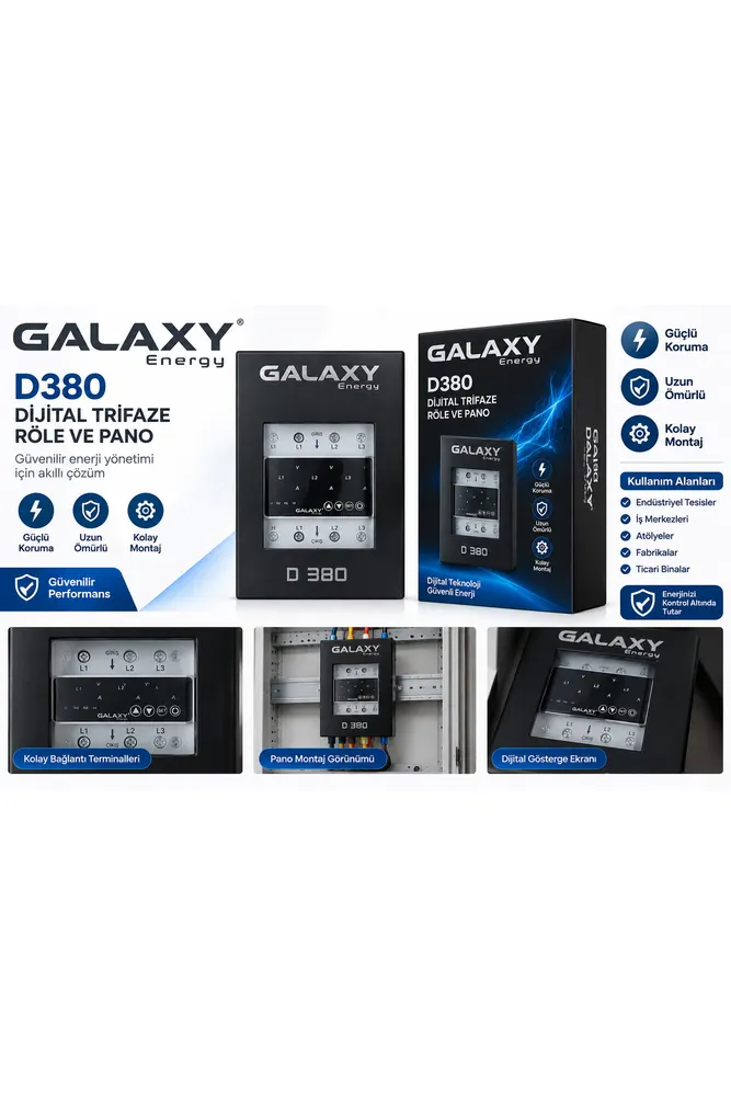 GALAXY Energy D380 Dijital Trifaze Röle ve Pano – Dijital Voltaj Akım Ölçer