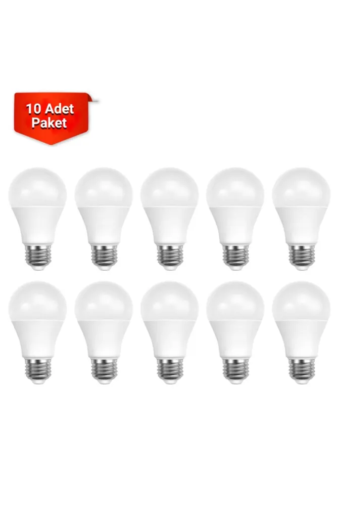 9w Led Ampul 4000k Ilık Beyaz E27 A60 - 10'lu Paket