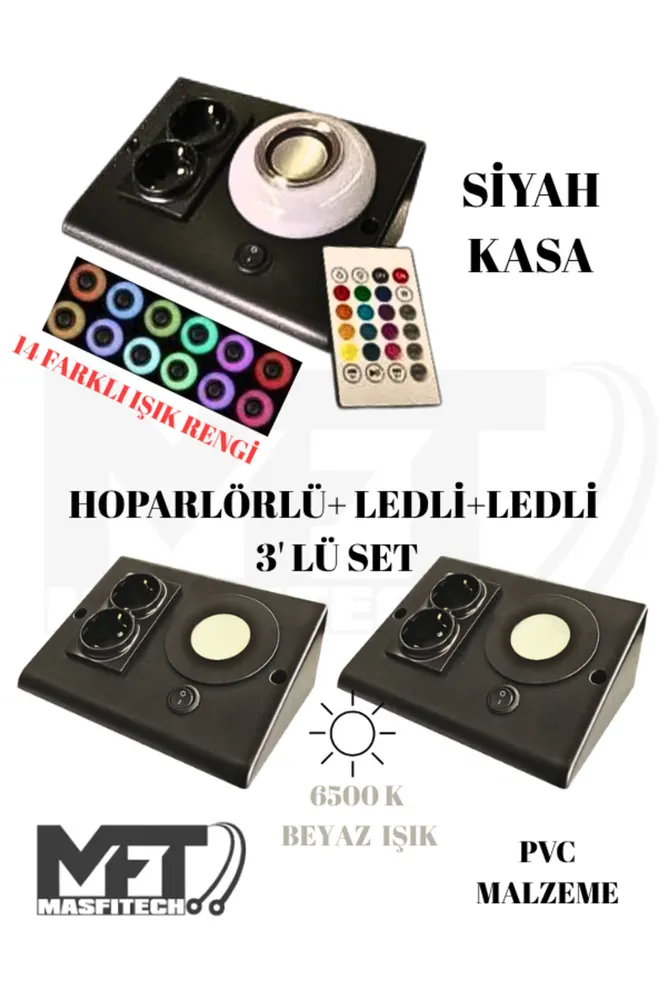 Dolap Ve Tezgah Altı Bluetooth Müzik Çalar Ve Ledli Prizmatik Venüs (3'LÜ SET)