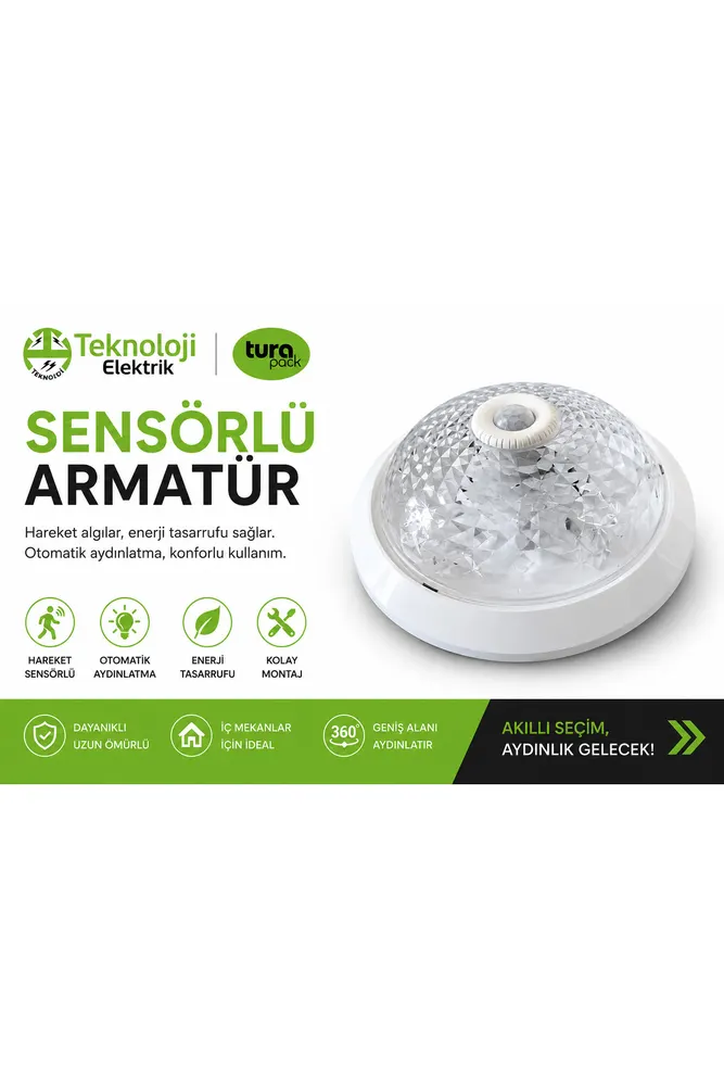 360° Hareket Algılama • Otomatik Aydınlatma • Enerji Tasarrufu