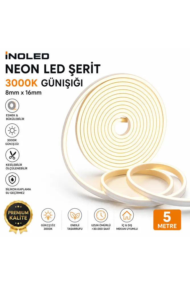 İnoled 4342 12v Dc Şerit Neon Led 5 Metre