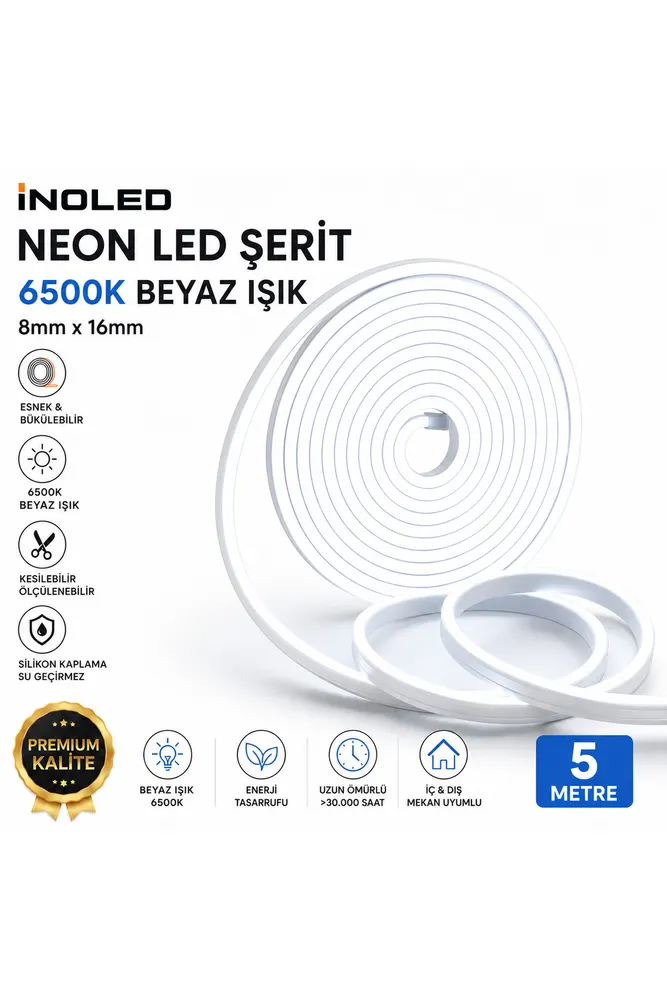 İnoled 4342 12v Dc Şerit Neon Led 5 Metre