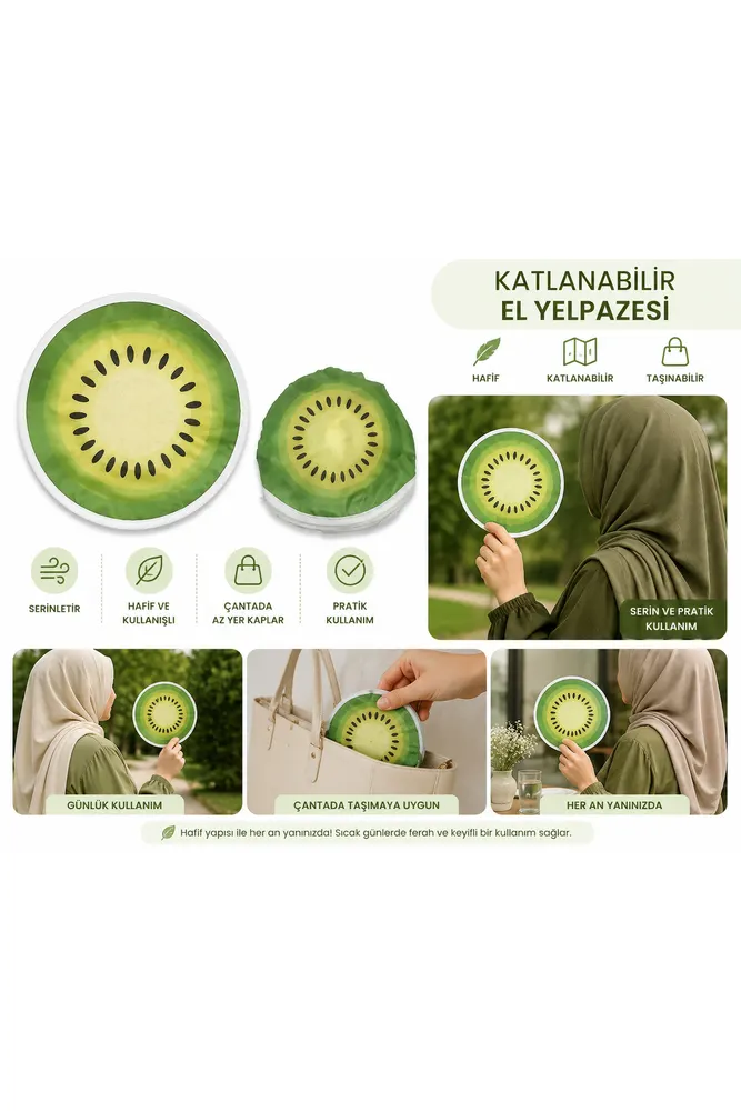 Portatif El Yelpazesi Katlanabilir Citrus Tasarım El Vantilatörü Hafif Taşınabilir Serinletici