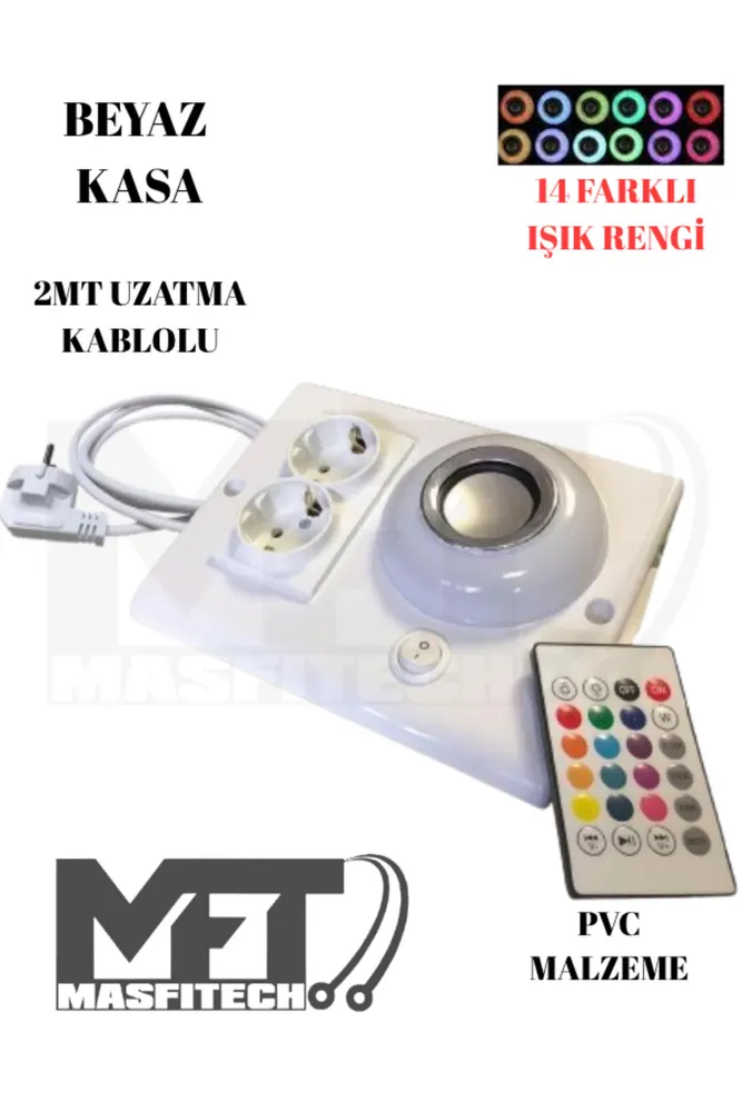 Dolap Ve Tezgah Altı Bluetooth Müzik Çalar Prizmatik Venüs Uzatma Kablolu (2 Metre Kablo)