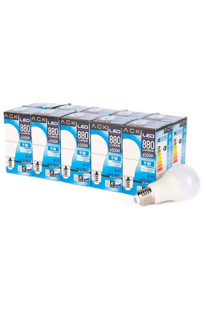 9W E27 6500K Beyaz Led A60 Ampul AA13-00923 (10 ADET)