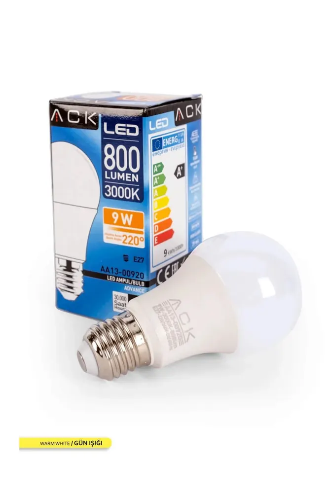 Aa13-00920 9w E27 3000k Günışığı Led A60 Ampul 10'lu
