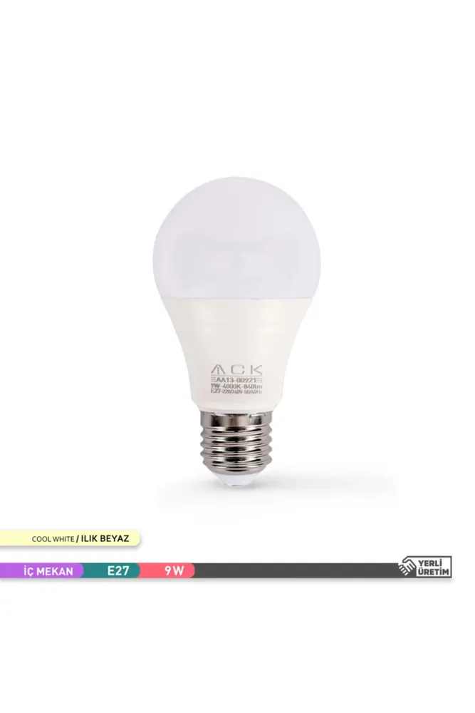 9w 3'lü Paket A60 Led Ampul 4000k Ilık Beyaz 840lm E27