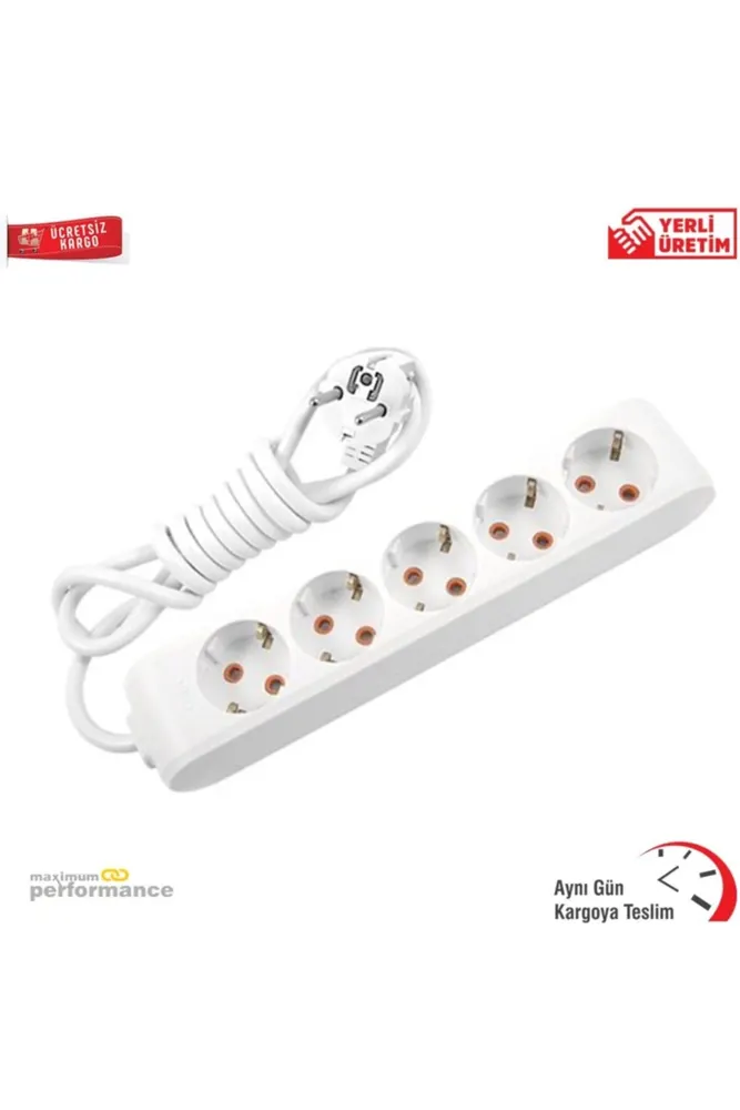 Multi-let Beşli 5 Li Grup Priz 3 Metre Topraklı Çocuk Korumalı