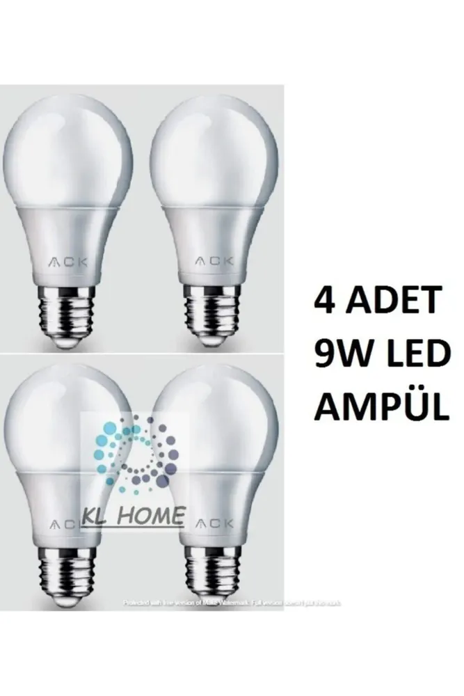 4 Adet Led Ampul Lamba 9w 6500k Beyaz Işık E27 Duy