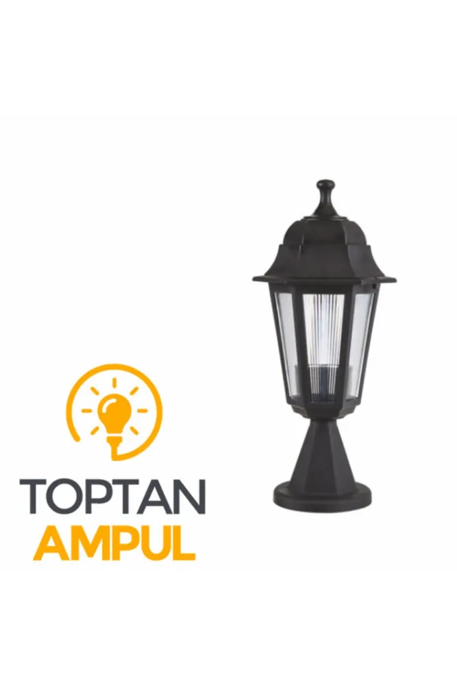 Bahçe Armatürü Altıgen Set Üstü Siyah
